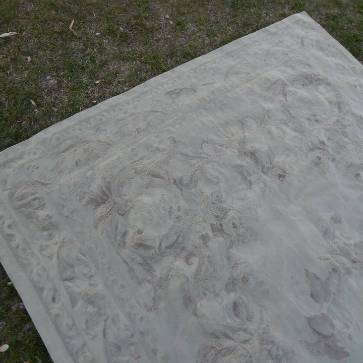 Vintage Pillows Store – Engroshandel Løst tæppe – Vintage Aubusson Style Kinesisk Tæppe - Uld Dekorative Tæppe - Indretning af hjemmet5