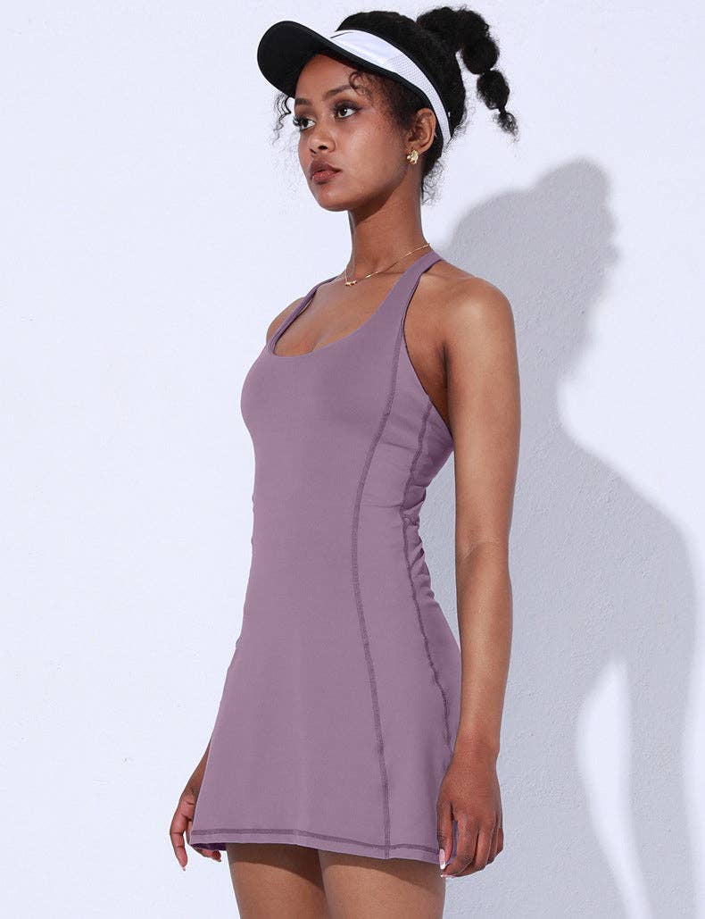 Active by Anna-Kaci – wholesale Athletic dress – Women′s – Crossing Back Straps Mini Exercise Dress17