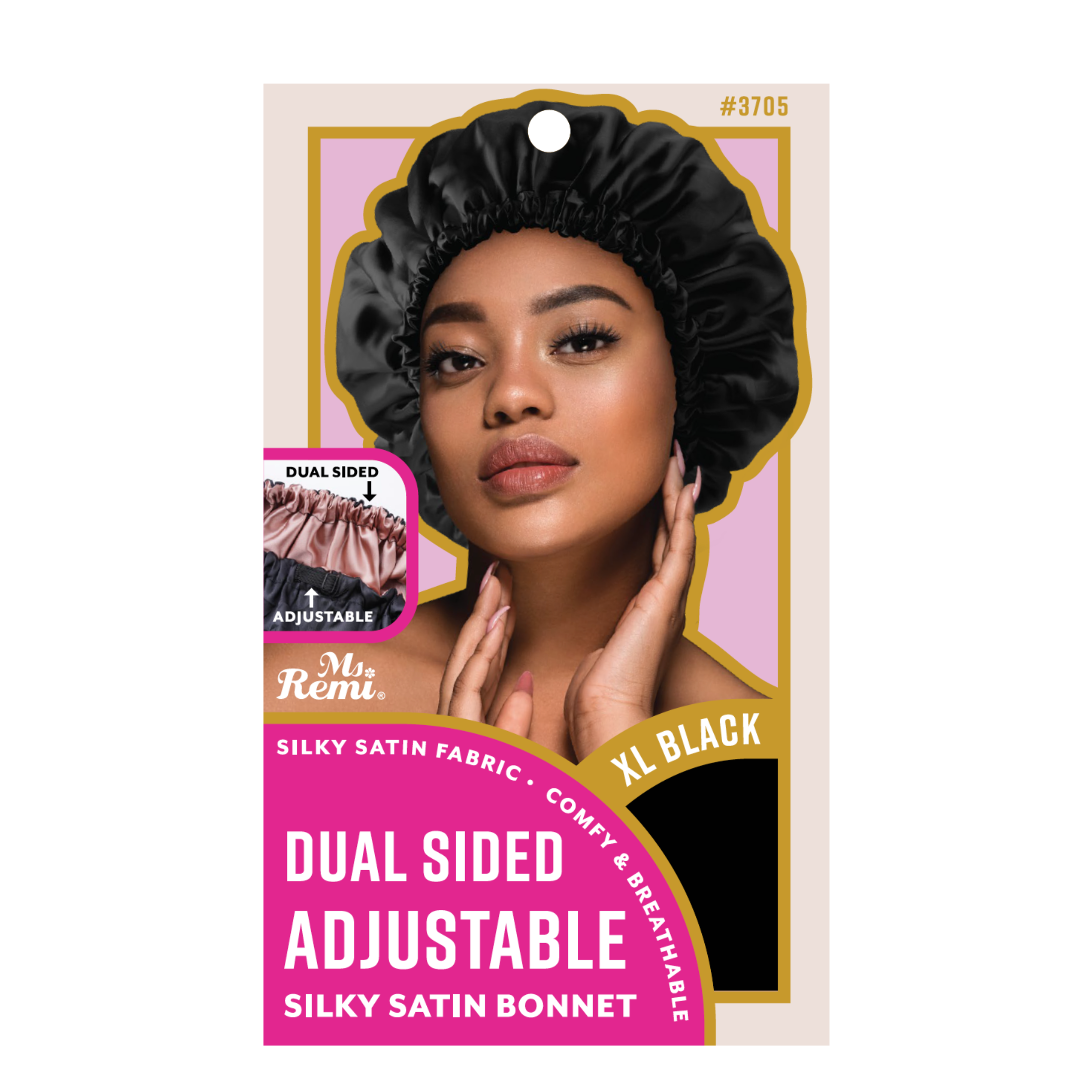 Annie International, Inc. - Vente Bonnet de nuit – femme - Bonnet en satin soyeux à double face réglable Ms. Remi X-Large4