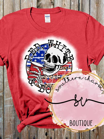 Red White Boozy Red Tee for wholesale by Southern Charm Boutique
