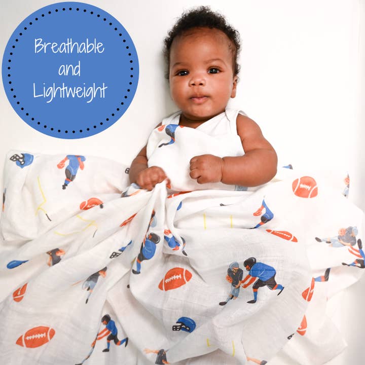 LollyBanks - Wholesale Swaddle - Baby - Touchdown Football Baby Swaddle Blanket