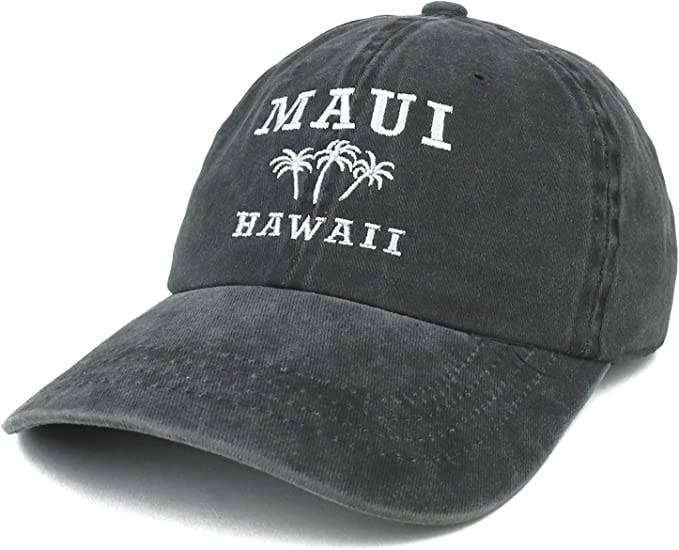 Trendy Apparel Shop - Venta al por mayor Gorra de béisbol - Unisex - Gorra de béisbol bordada Maui Hawaii con palmera4