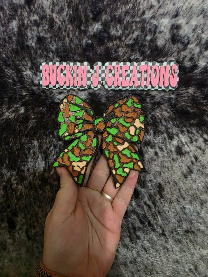 Camo Bow Handmade Car Air Freshener for wholesale by Buckin J Creations