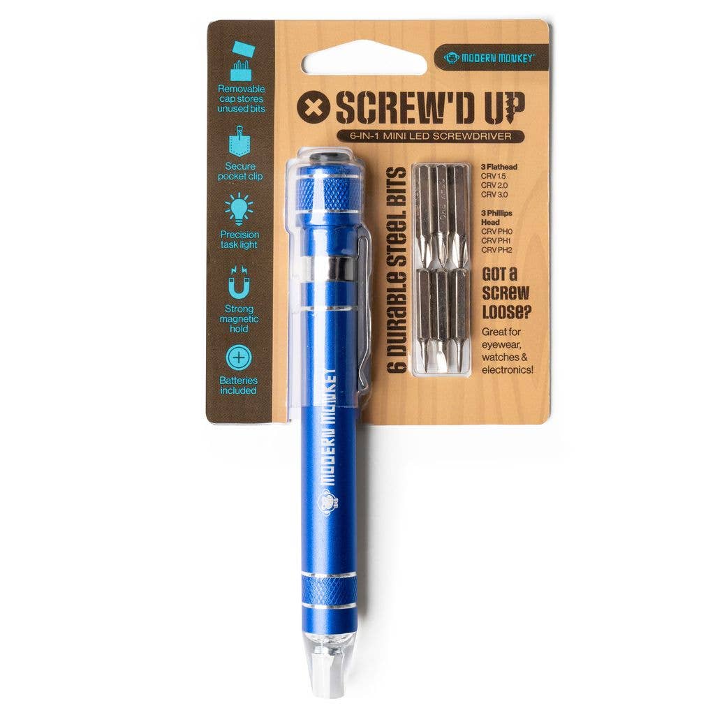 DM Merchandising - Wholesale Handy Tool -  Modern Monkey® Screw’d Up 6-in-1 Mini LED Screwdriver8