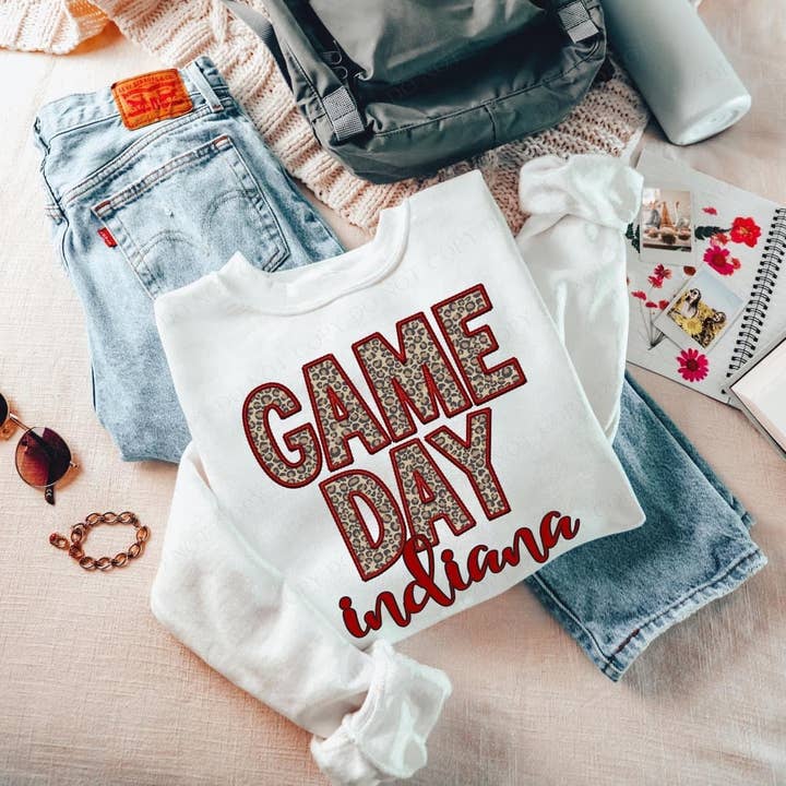 Dia do Jogo Indiana Crewneck Sweatshirt por atacado de rustikcreation