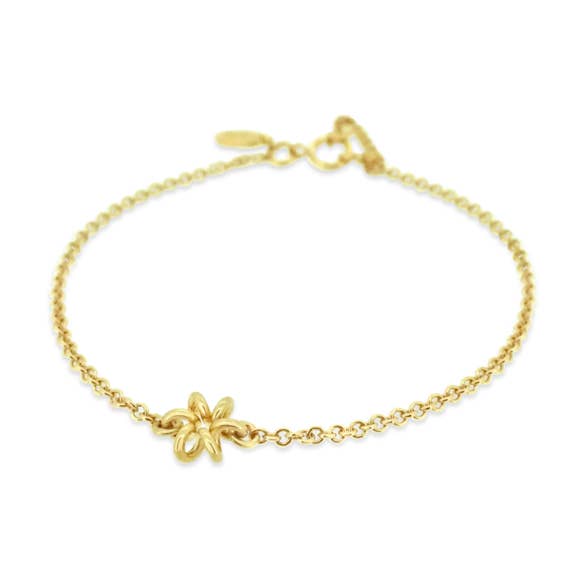 Pulseira delicada de ouro amarelo flor margarida por atacado de Maree London
