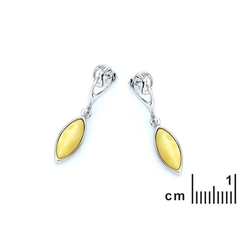 Honey amber marquise drop earrings, 925 silver for wholesale on Faire1
