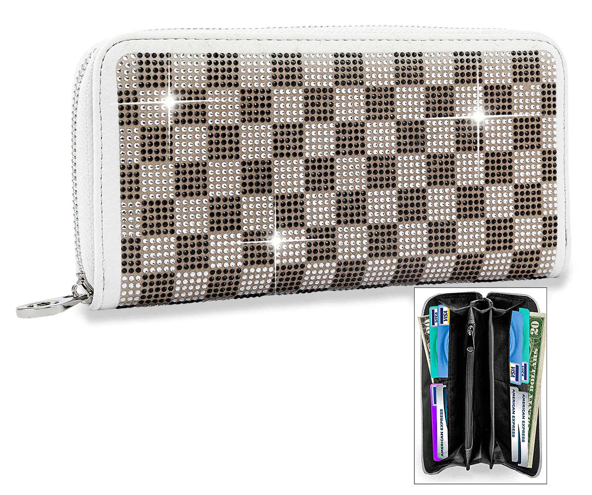 Handbag Express - Wholesale Wallet - Women's - Checkerboard Bling Accordion Wallet0