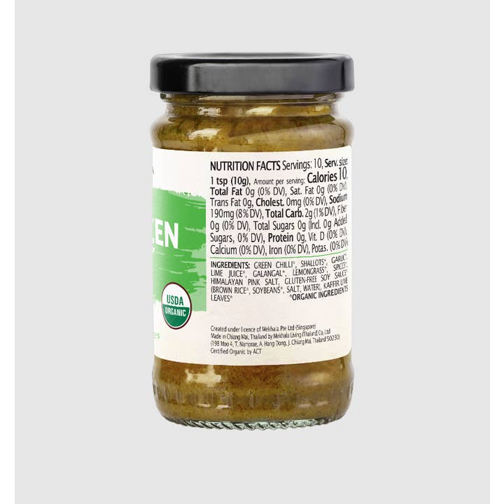 Mekhala Living Inc - Wholesale Chili Paste - Organic Thai Green Curry Paste 3.53oz4