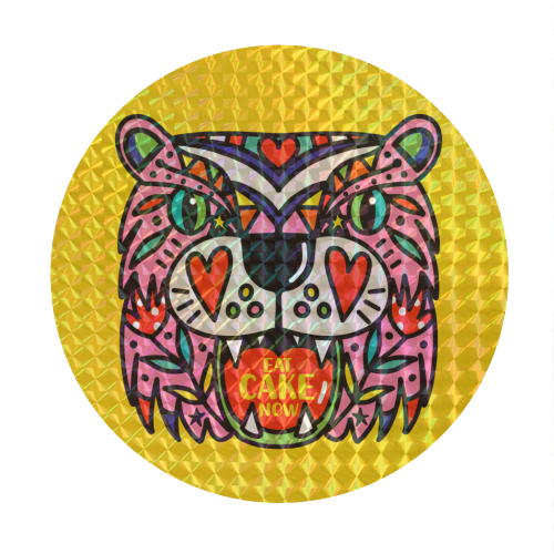 ART WOW - Venta al por mayor Pegatina - Adhesivos circulares «TIGER EAT CAKE NOW»2