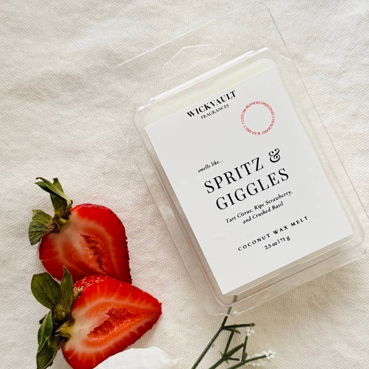 Spritz & Giggles - Fruity Scented Coconut Soy Wax Melt for wholesale by Wick Vault Fragrances
