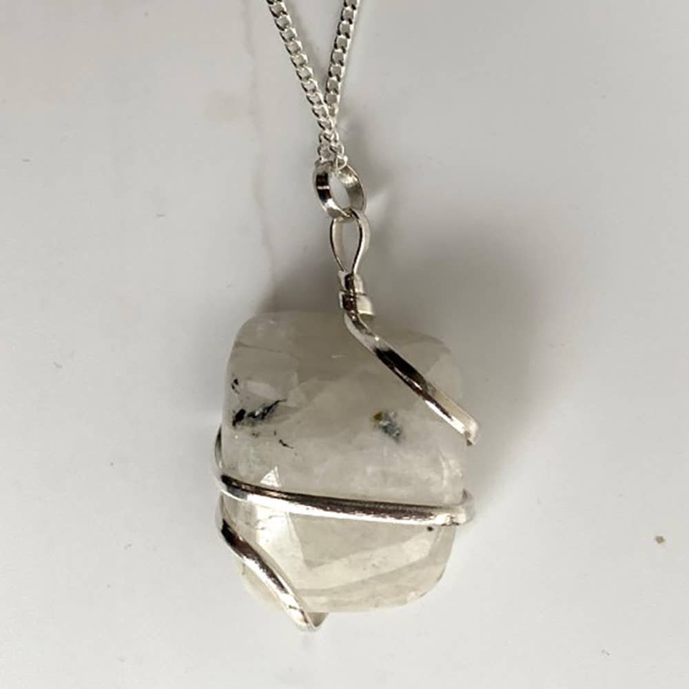 VIE - Wholesale Pendant/Charm Necklace - Tumbled Stone Wire Wrap Pendant, 2-3cm17