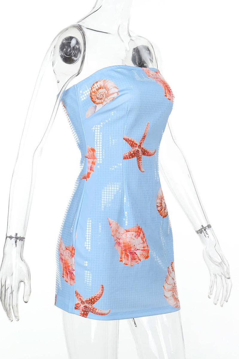Mccolin – wholesale Dress – Women's – Strapless Starfish Print Dress6