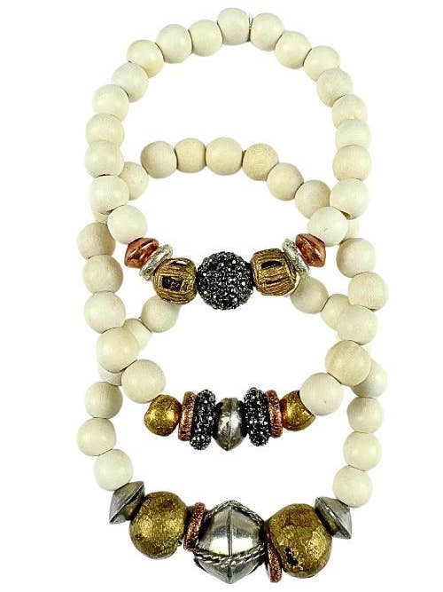 Trio Stack Bracelet Set | Mixed Metal for wholesale by Twine & Twig