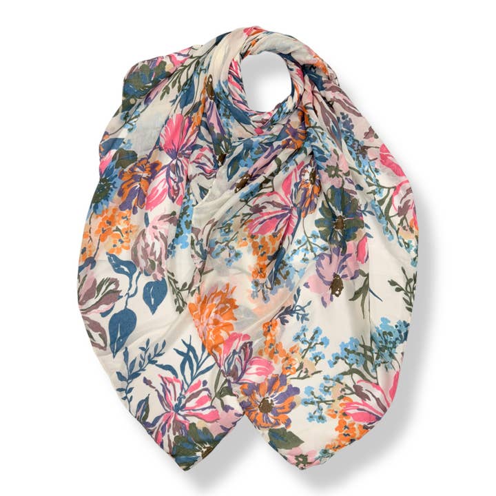 Foulard doux à imprimé floral vintage pour la vente par London Scarves