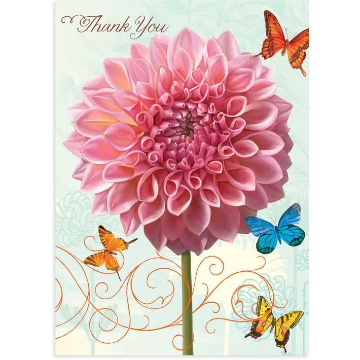 Dahlia jaune rose pour la vente par 23rd Day Paper Goods