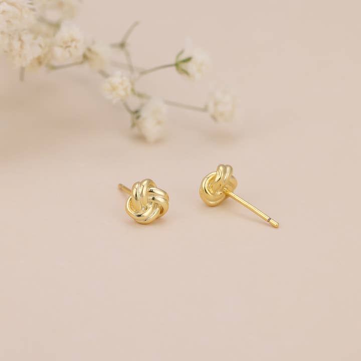 Melange Blanc - Wholesale Stud/Post Earrings - E171 love knot stud earring, knot earring, gold studs7