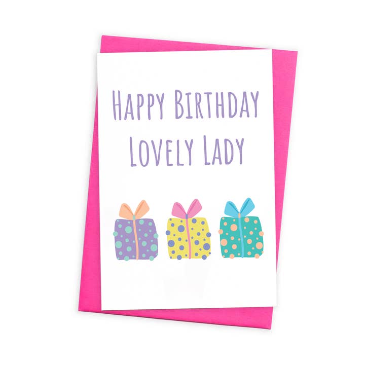 Carte de vœux d'anniversaire — Lovely Lady — Friend Birthday Card pour la vente par size3art
