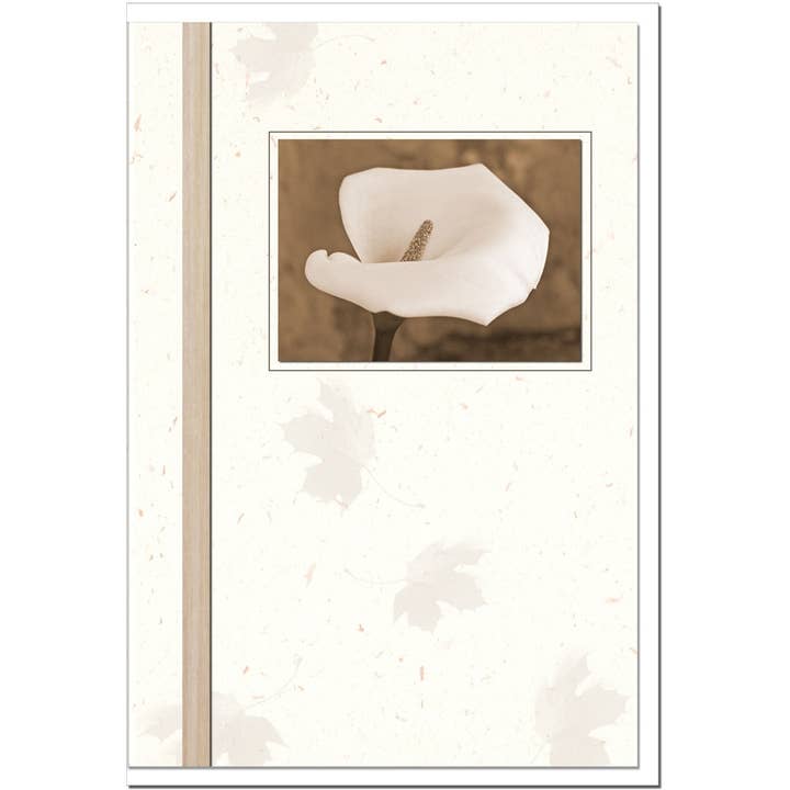 metALUm carte de condoléances B6 – Calla avec décoration en bois – Dignité et souvenir pour la vente par metALUm