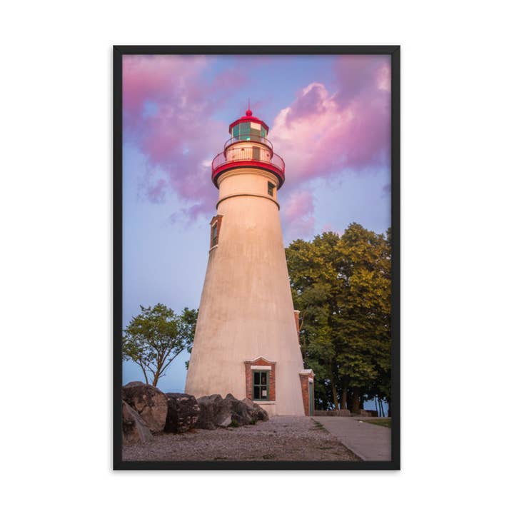 Marblehead Lighthouse bij zonsondergang Landschap met foto, ingelijste kunst voor wholesale door Pipa Wall Art & Home Decor