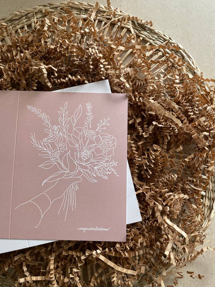 Congratulations Bouquet Greeting Card for wholesale by Lauren Amy Design