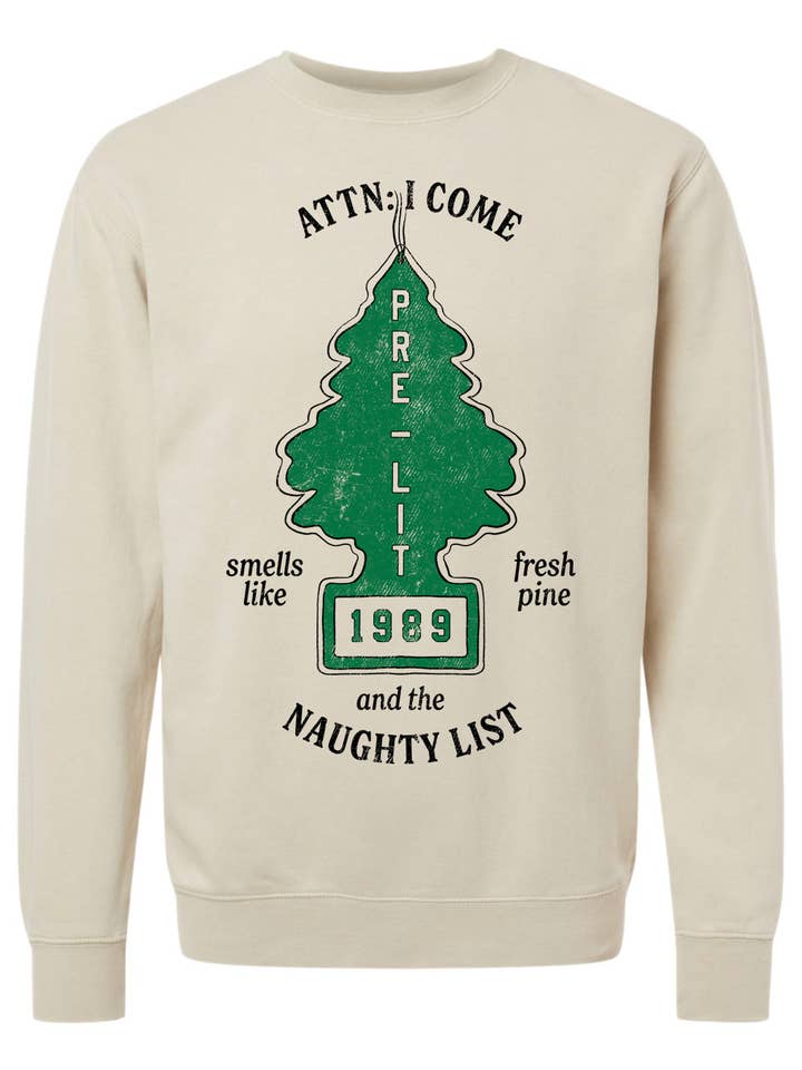 Felpa con grafica natalizia I Come Pre-Lit per la vendita all'ingrosso da parte di Schnell Studio