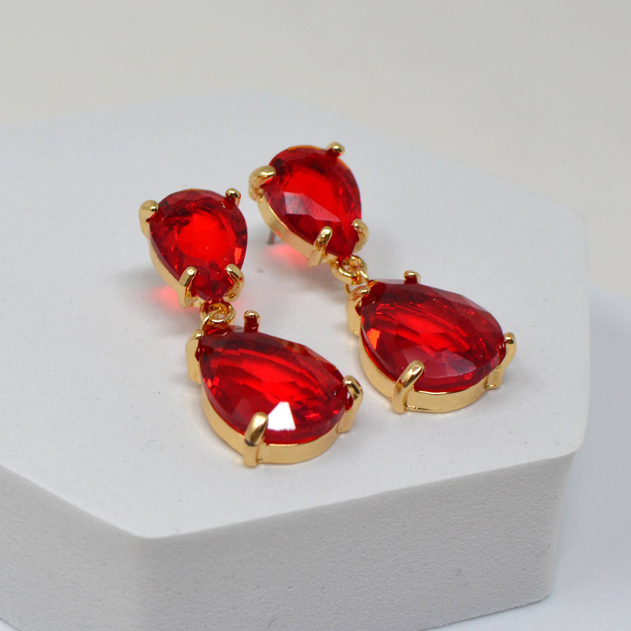 StarryNYC - Wholesale Dangle Earrings - Teardrop Glass Stone Dangle Crystal Bridal Earrings14