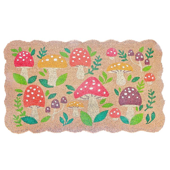Scallop Shape Coir Door Mat Welcome Mushroom for wholesale by IH Casa Decor