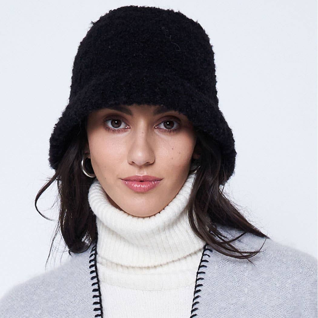 Fashion City - Wholesale Bucket Hat - Women's - Super Soft and Fuzzy Solid Bucket Hat22