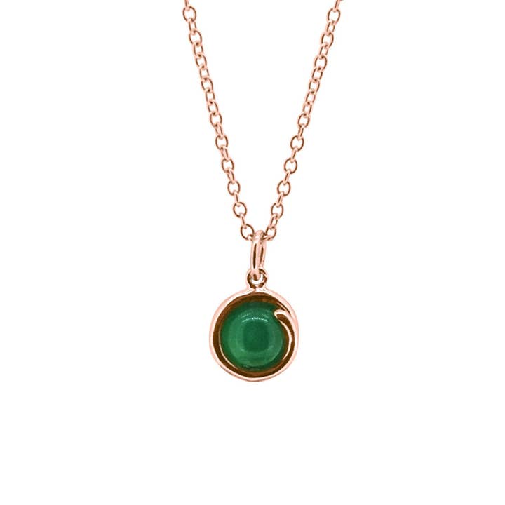 Green Agate Rose Gold Delicate Necklace for wholesale by Maree London