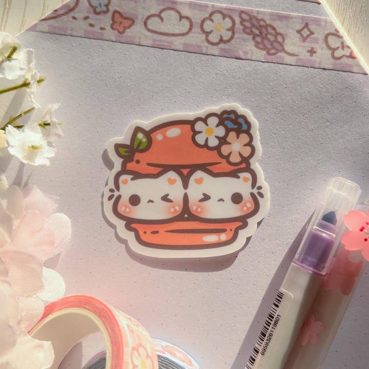 Sød Kat Macaron Vandtæt Kawaii Klistermærkesæt for engroshandel hos doobustudio