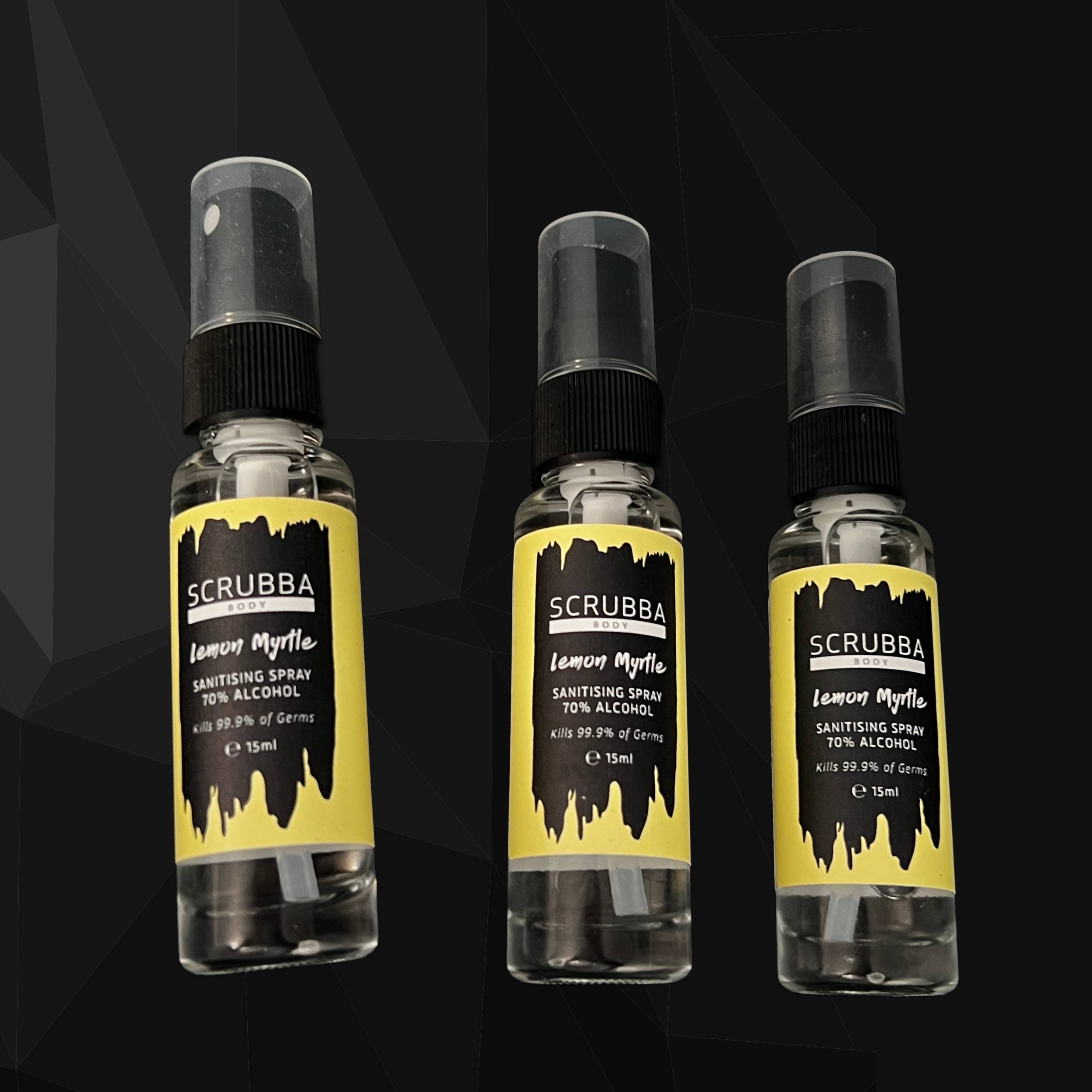 Scrubba Body - Wholesale Hand sanitiser - 3 x Lemon Myrtle Hand Sanitiser (3 Pack)