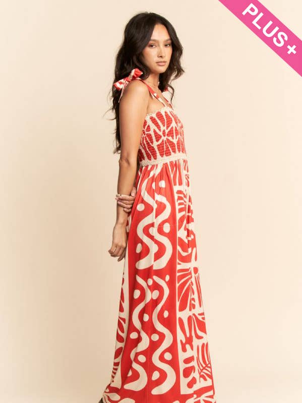 COMBINAISON EN MAILLE IMPRIMÉE FLORALE RÉTRO PLUS pour la vente par Davi & Dani