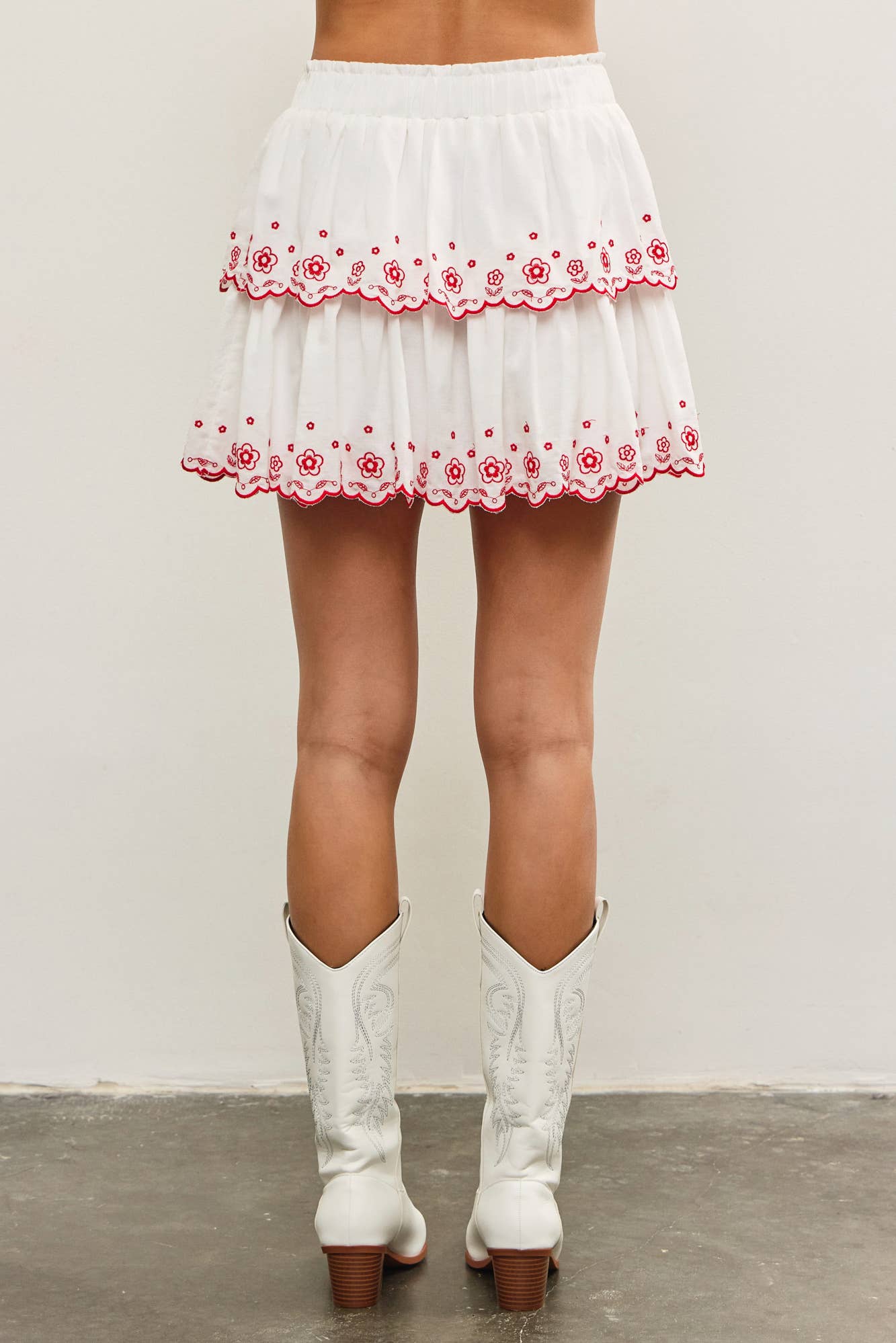 Mustard Seed - Wholesale Skort - Women's - BANDED WAIST EMBROIDERY TIERED SKORT9