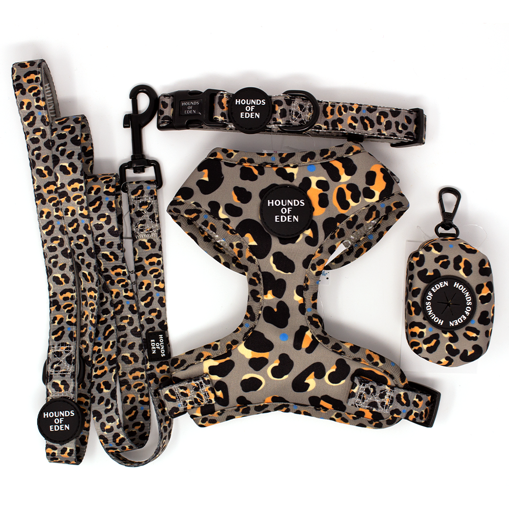 Hounds of Eden – Arnês – Cão por atacado – Steel Leopard - Arnês para cães cáqui/cinza9