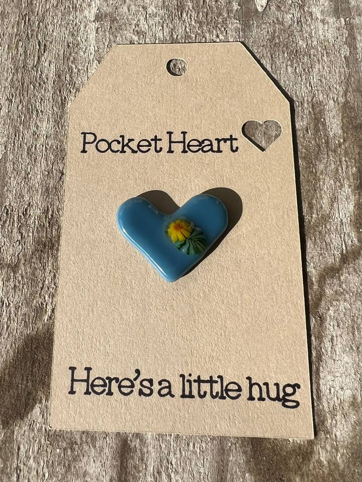 1 Pocket Heart Dark Blue for wholesale by Glassworks Idaho
