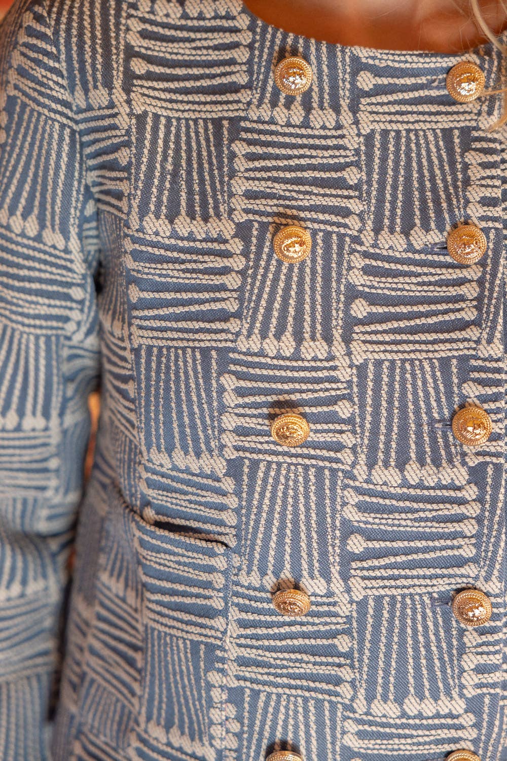 Armada Chaqueta con botones de acento a cuadros abstractos 35265 de venta al por mayor en Faire6