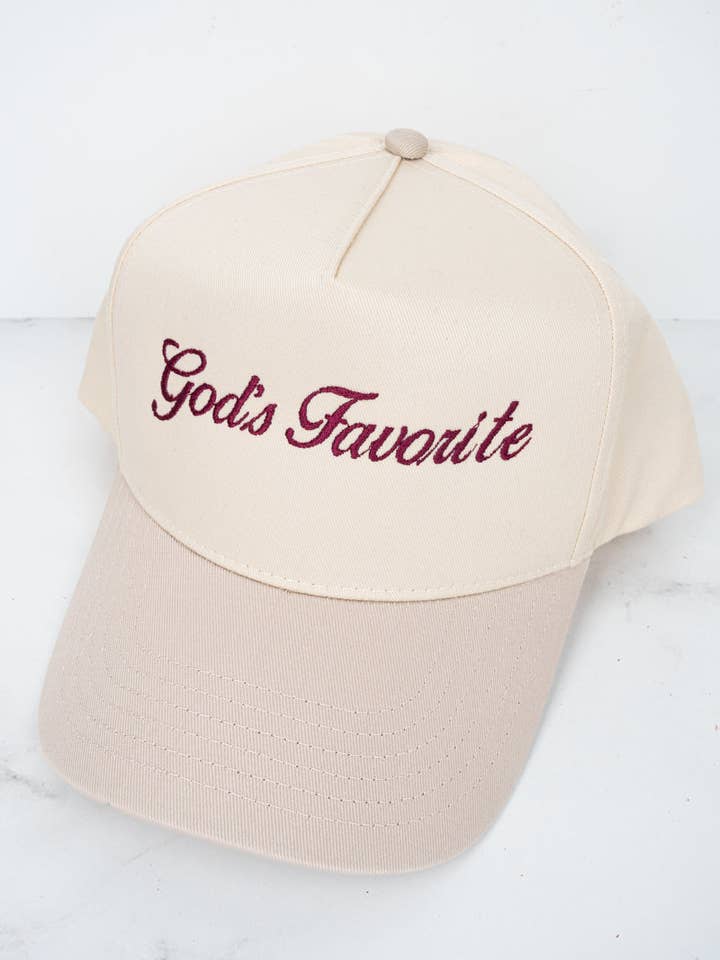 God's Favorite Embroidered Five Panel Twill Cap *Choose Thread Color for wholesale by Wholesale Accessory Market