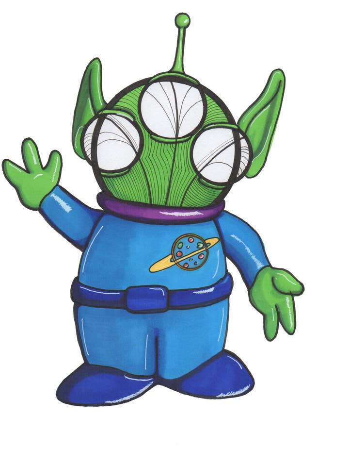 Squeaky Alien Art Print for wholesale by Harth Creations