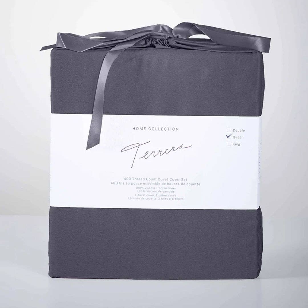 Terrera - Vente Parure de lit - Terrera - Parure de housse de couette en bambou 3 pièces uni5