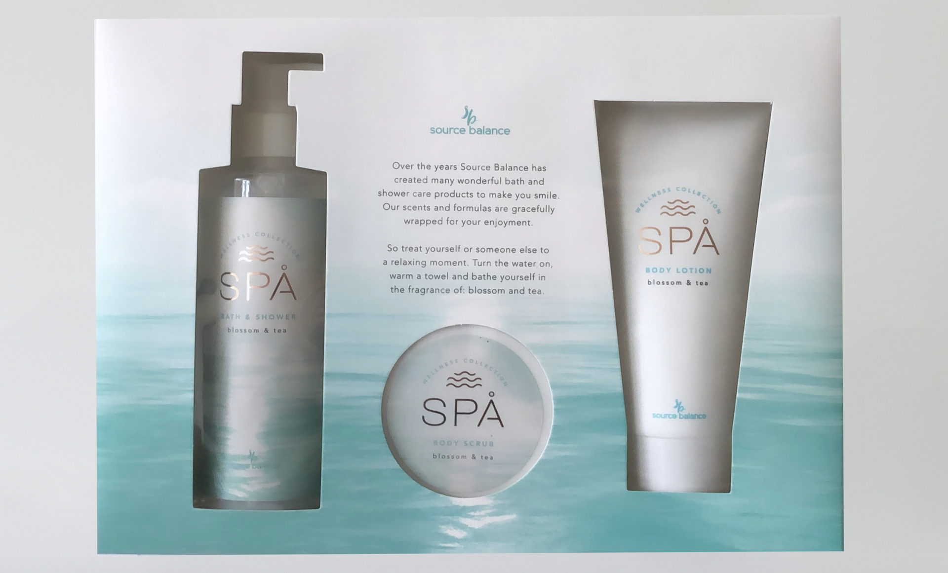 VewoTex - Wholesale Set met bad- en lichaamsproducten - Wellness Geschenkset: SPA Ocean Breeze » Bodylotion, Peelingzout & Douchegel1