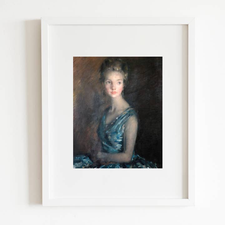 Sea to Skye - Wholesale Art Print - Portrait of a Lady in Blue Antique Art Print