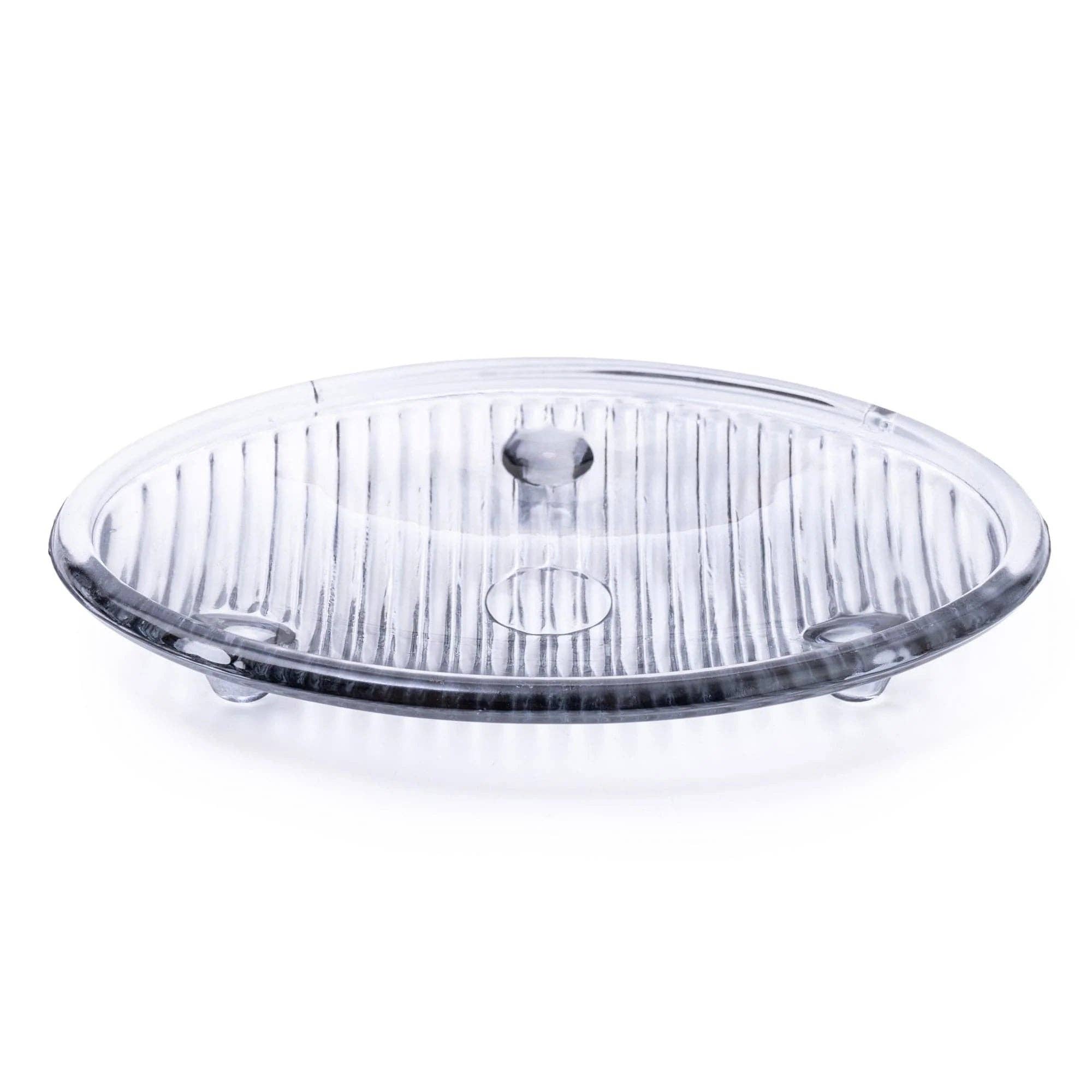 Candlelight Products Ltd – wholesale Bath soap dish – Glass Soap Dish in Smoked Clear 6PK2