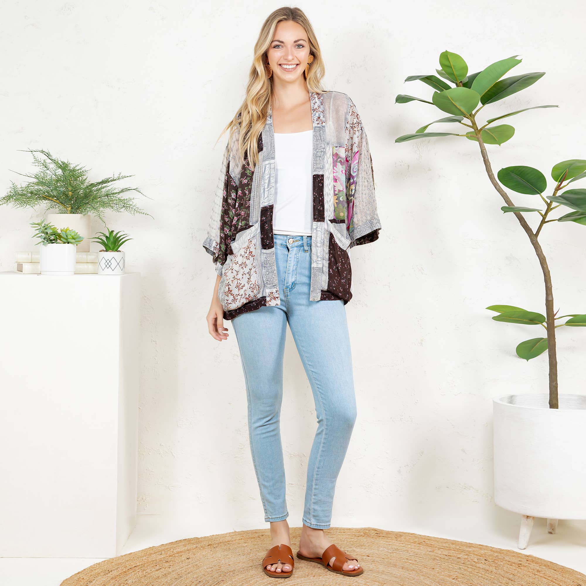 Young Threads - Wholesale Kimono - Women's - Kimono Top In Overdyed Mix N Match Patches - in 7 Color ways34