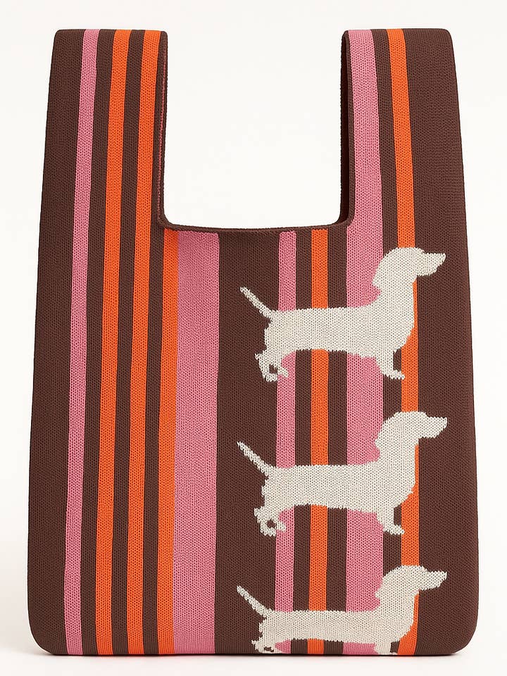 Sausage & Stripes - Knitted Bag for wholesale by TOKEII LTD