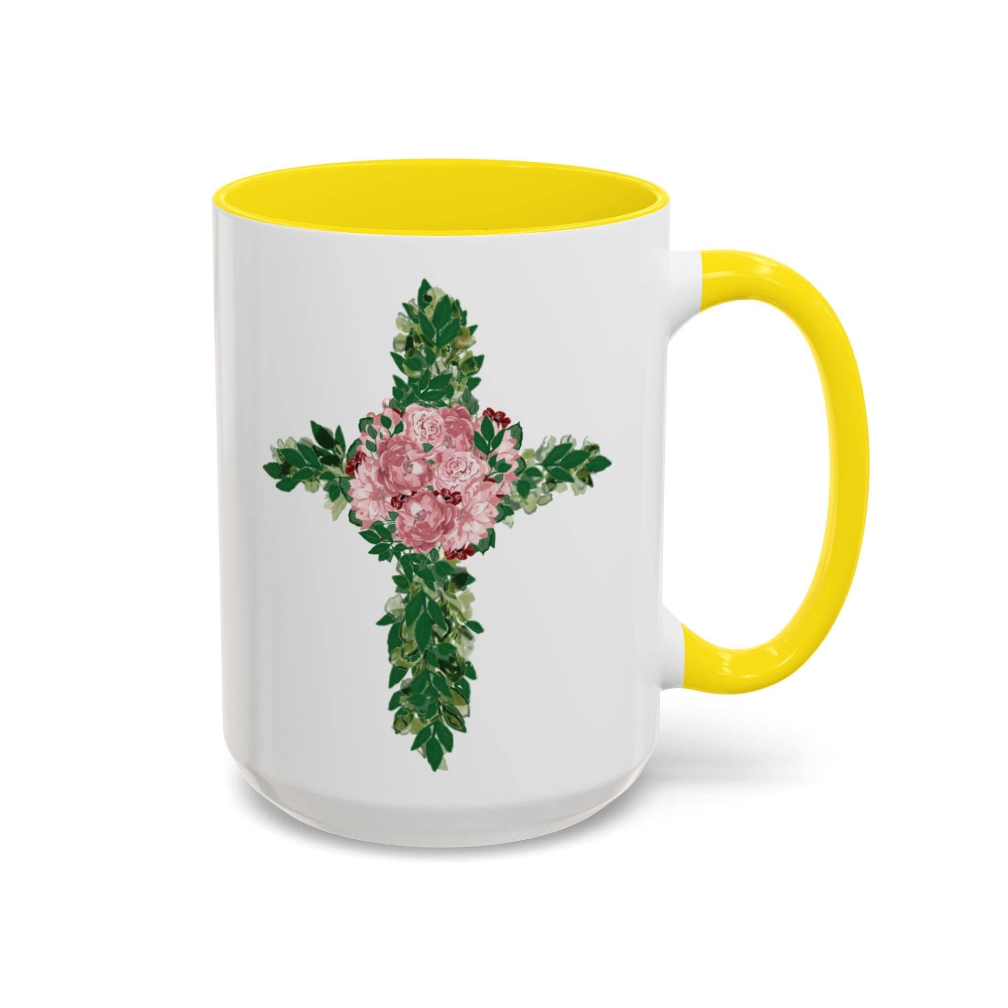 Blue Cava - Wholesale Coffee Mug - Floral Cross Two Tone  Coffee Mugs, 11 oz. 17