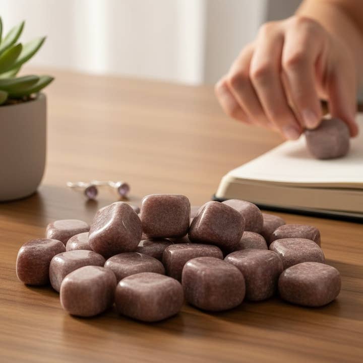 Quasar Gems USA - Wholesale Spiritual Stone/Crystal - Strawberry Quartz Tumbled 20-30mm 1KG-2lbs2