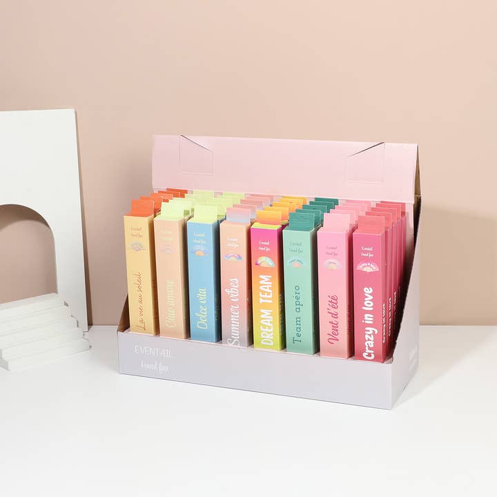 Schachtel mit 40 Handfächern, 8 Sommermotiven für den Großhandel von INES DELAURE