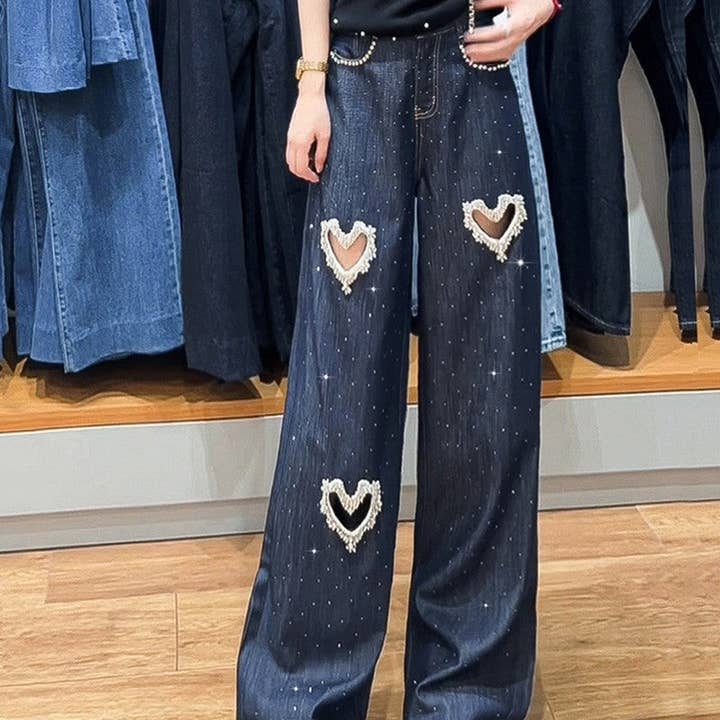 Heavy Work Rhinestone High Waist Wide Leg Pants and other Purchase Wholesale pantalones vaqueros. Free Returns & Net 60 Terms on Faire trending on Faire.