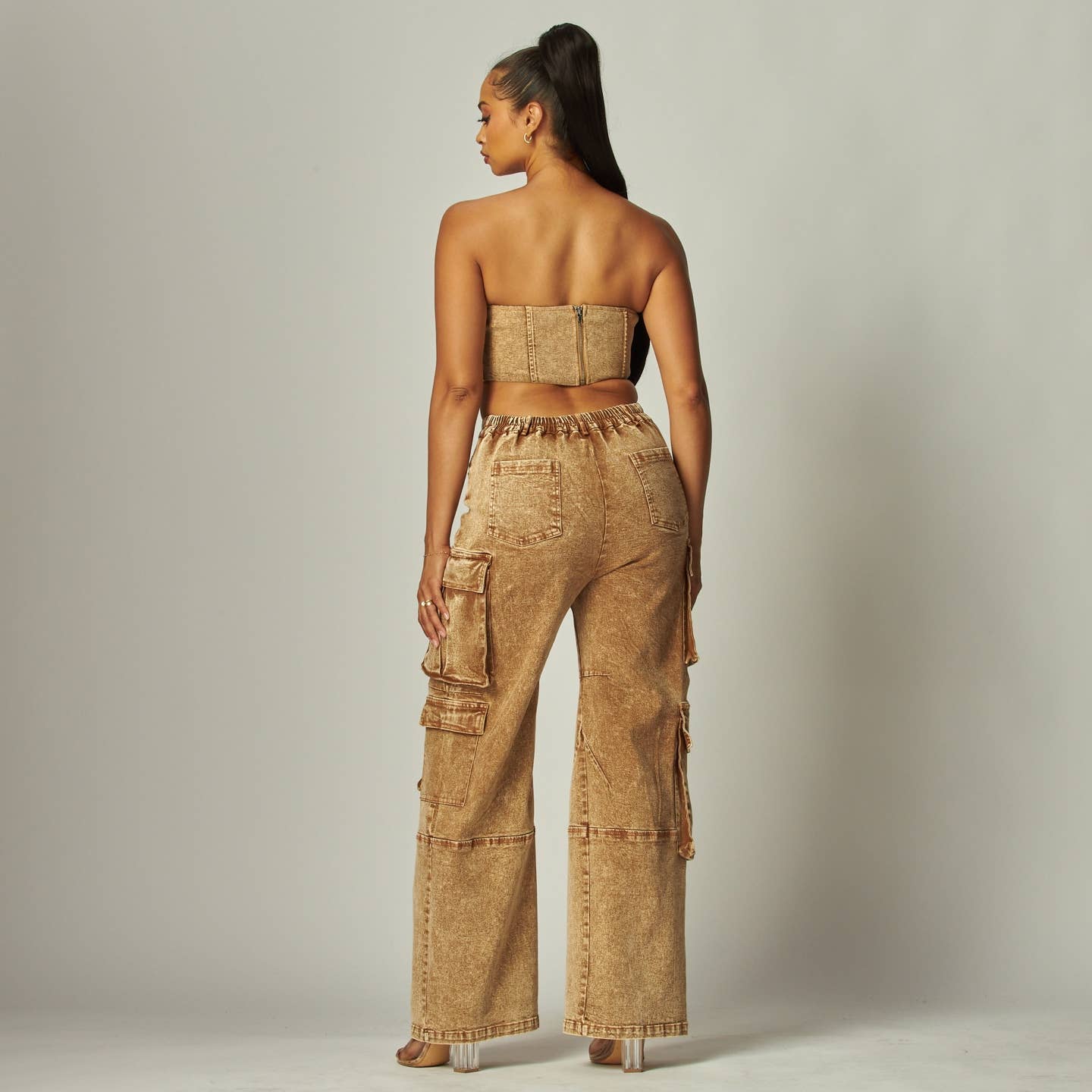 Boswell – Engroshandel Top- og buksesæt (IKKE Loungewear) - Dame – VASKET DENIM TOP OG BUKSESÆT1